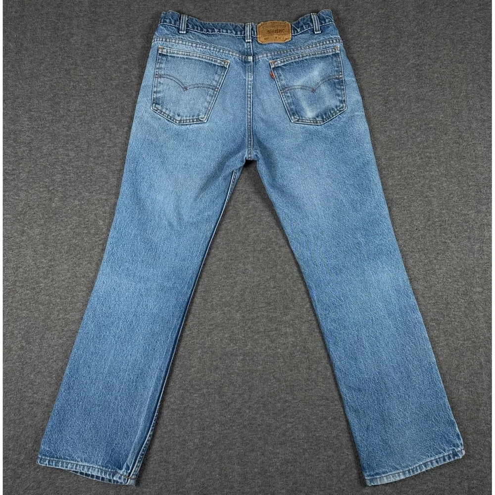 Vintage Levis 517 Jeans Mens 36x30 Orange Tab Made USA Blue Distressed Denim - Picture 4 of 14
